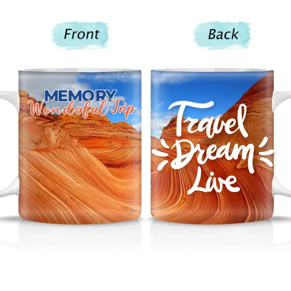 Travel All Over The World Custom White Edge-to-Edge Mug - Best Gift