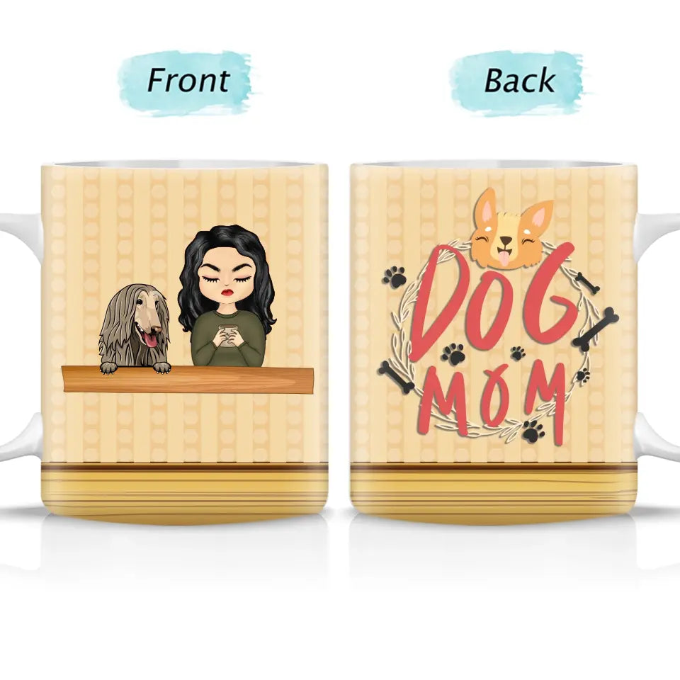 Dog Mom - Gift For Dog Lover - Personalized White Edge-to-Edge Mug