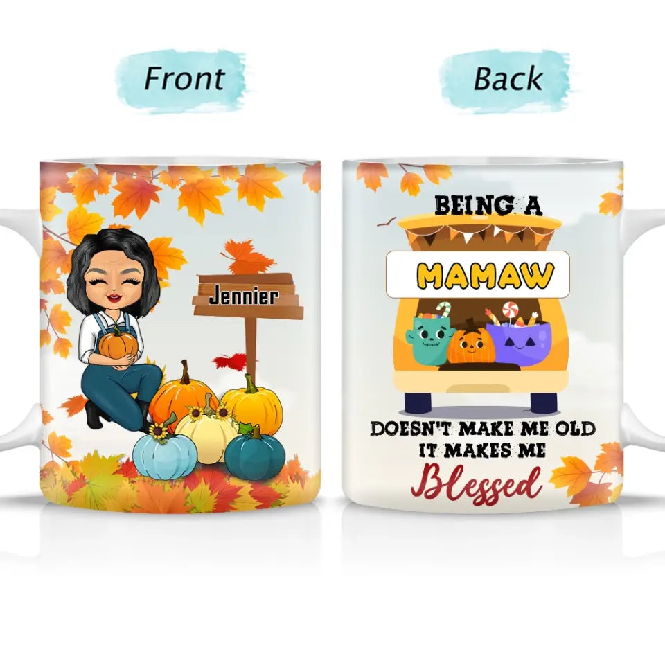 It Makes Me Blessed Pumpkin - Gift For Grandma - Custom White Mug