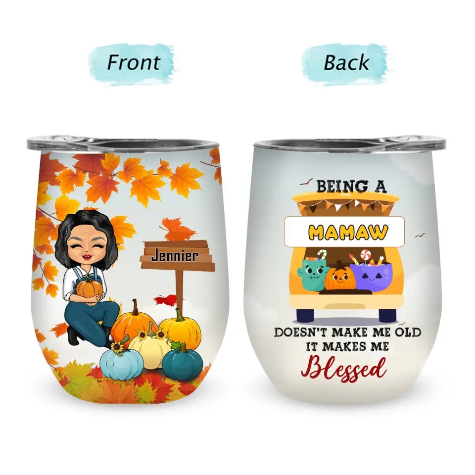 It Makes Me Blessed Pumpkin - Gift For Grandma - Custom White Mug