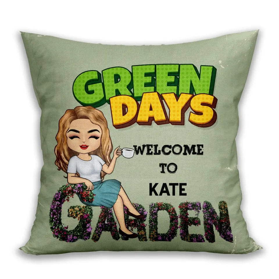 Green Days - Birthday, Housewarming Gift - Personalized Pillow