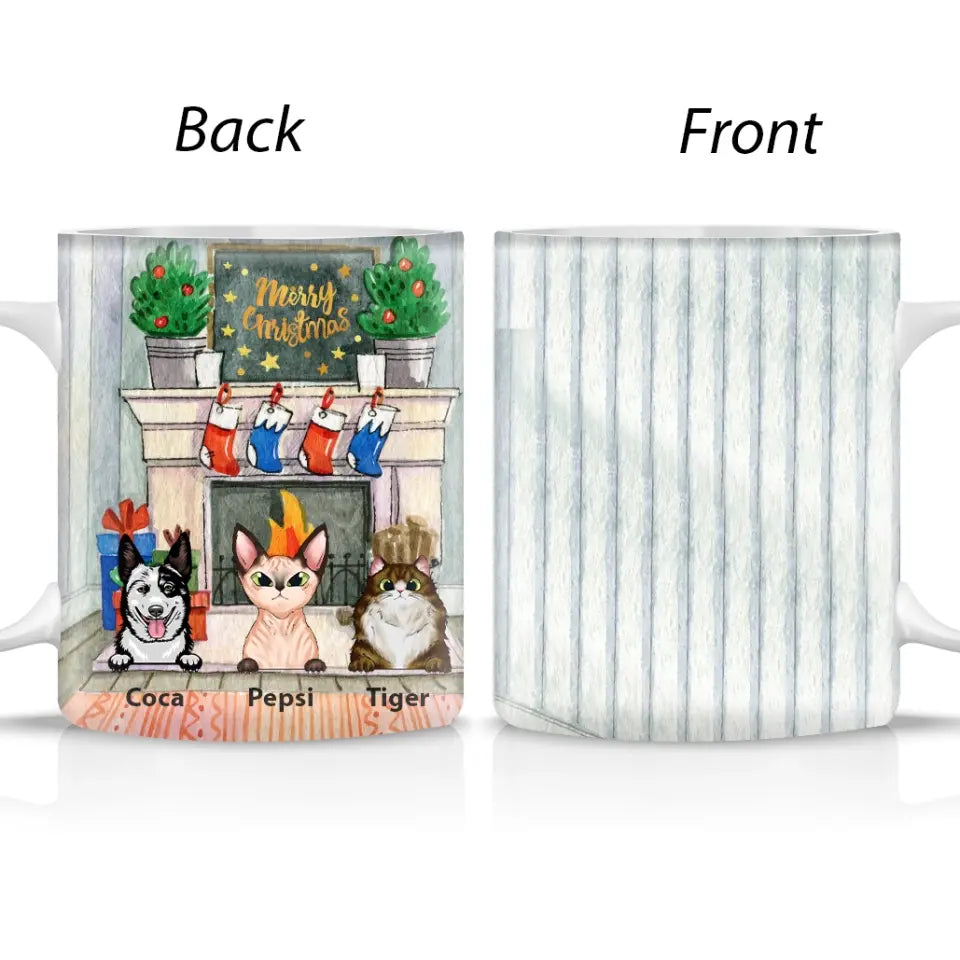 Meowy Catmas Custom Mug- Christmas Gift For Cat Lovers, Pet Lovers