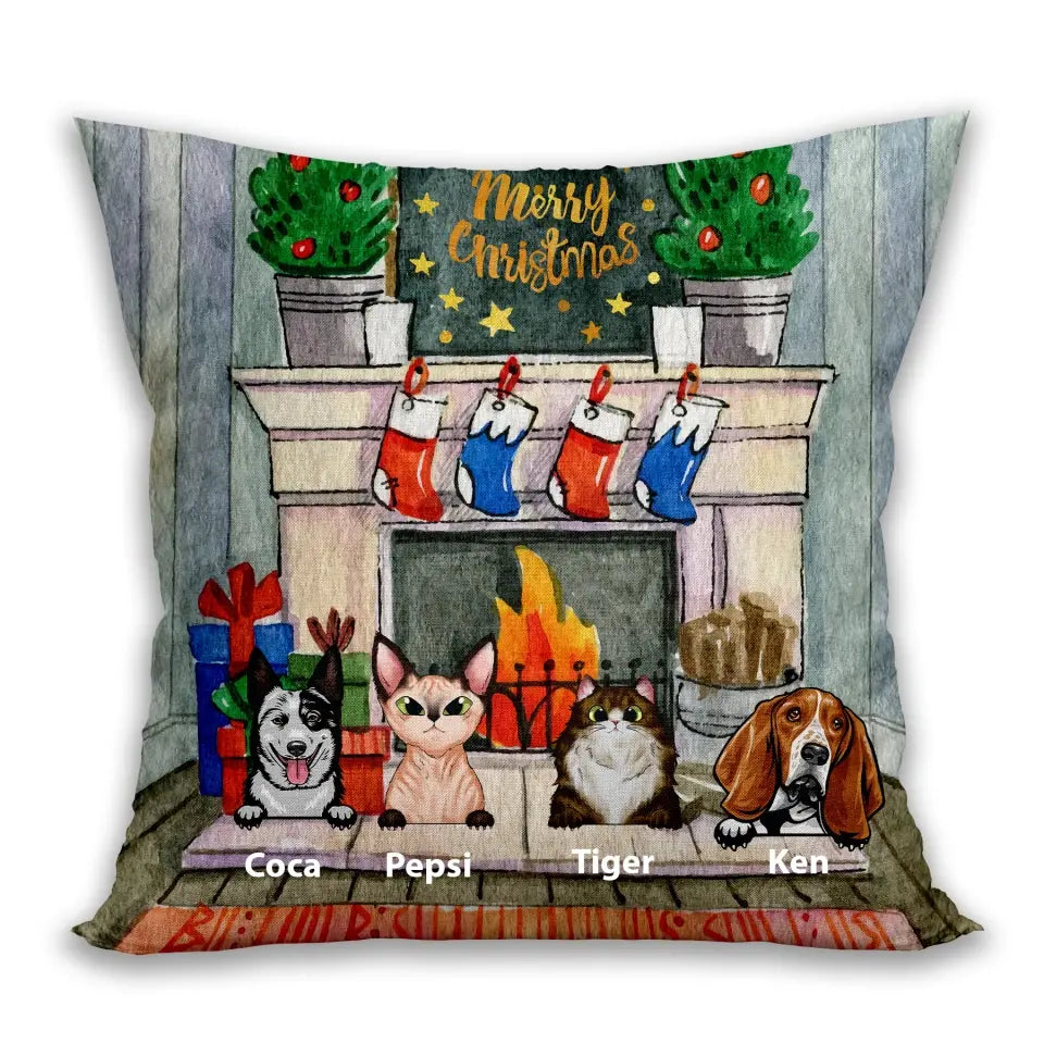 Meowy Catmas Custom Pillow - Gift For Pet Lovers, Pet Lovers