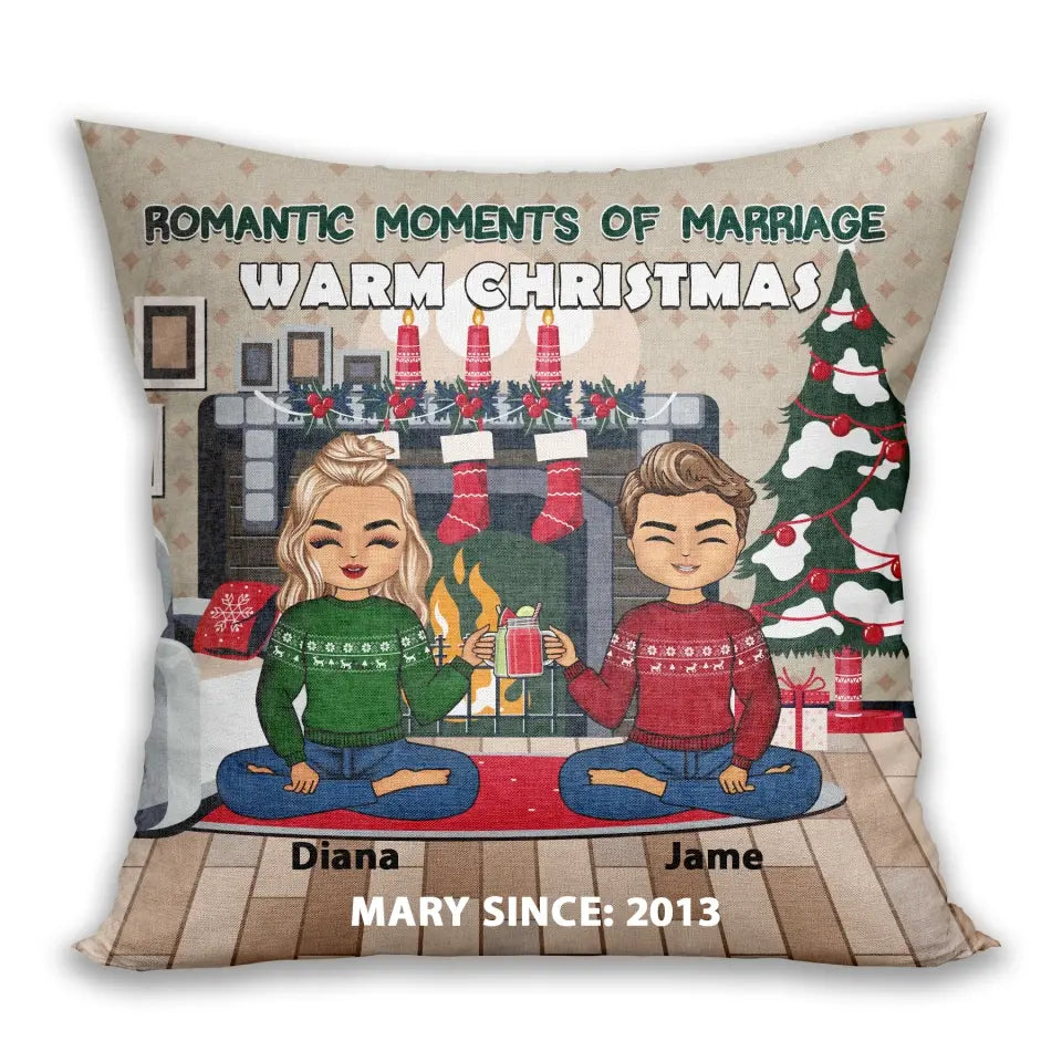 Romantic Moments Of Marriage Warm Christmas - Personalized Pillow