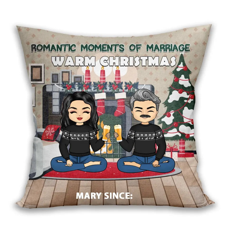 Romantic Moments Of Marriage Warm Christmas - Personalized Pillow
