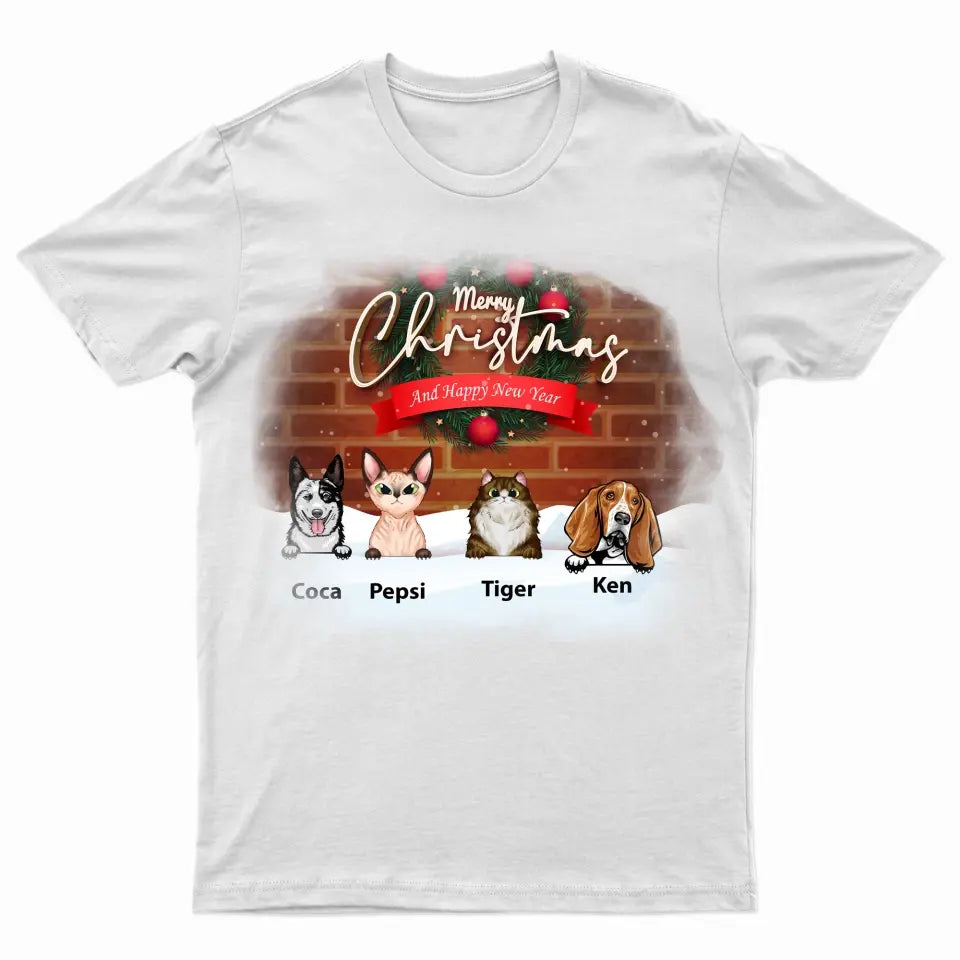 Meowy Christmas Custom T-Shirt - Christmas Gift For Pet Lovers