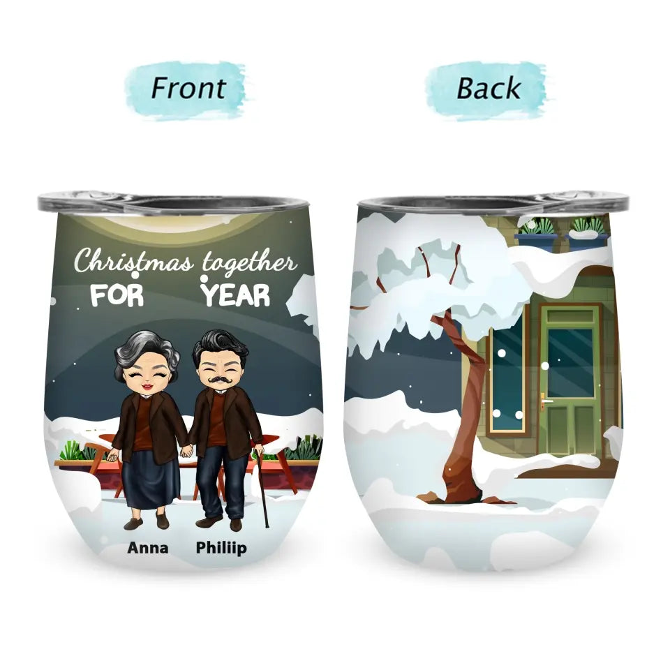Old Couple Annoying Each Other  Custom Tumbler Wine - Gift For Couple