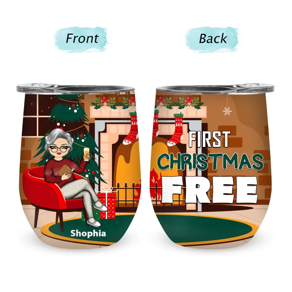 First Christmas Retired Custom Tumbler Wine - Gift For Family