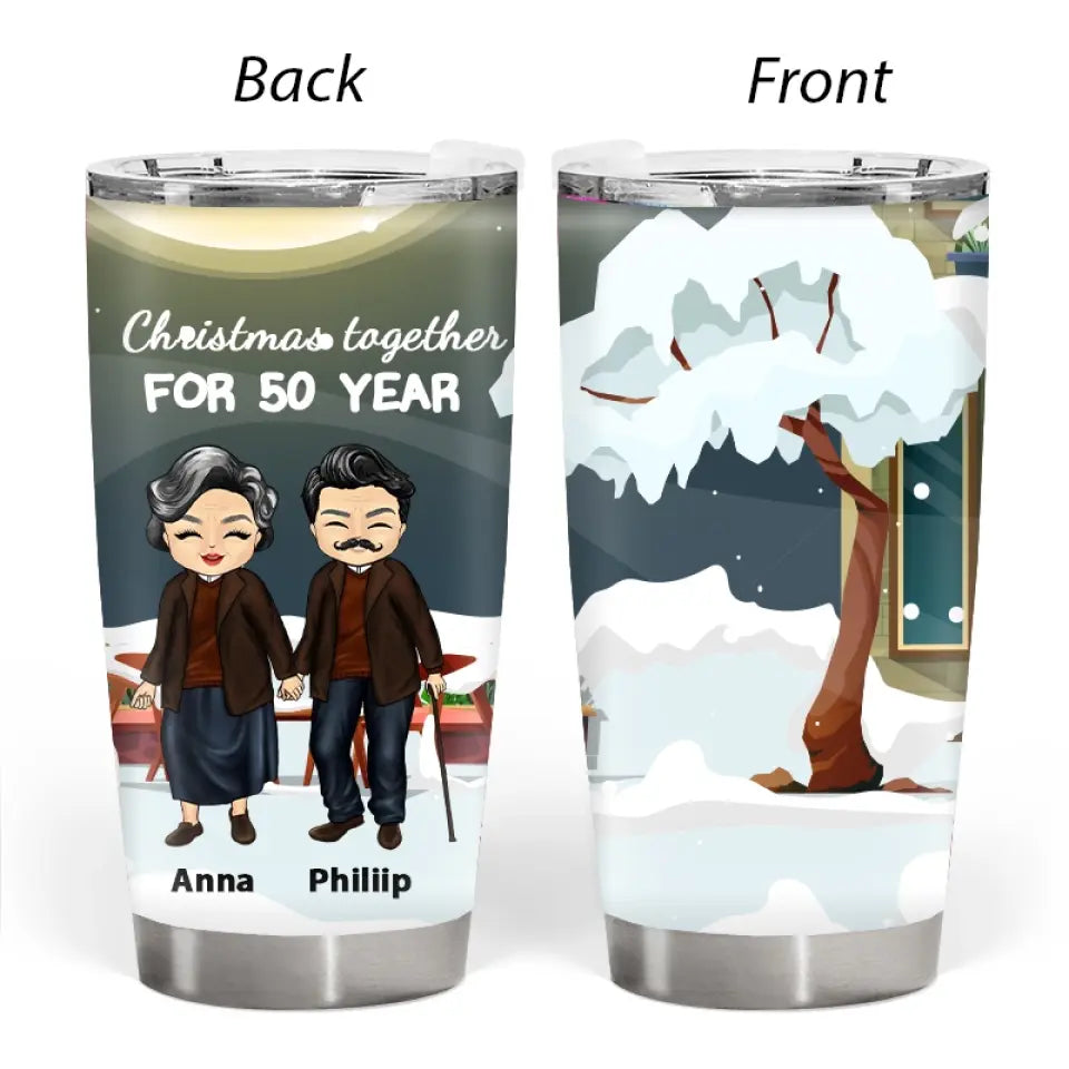 Old Couple Annoying Each Other  Custom Tumbler - Gift For Couple