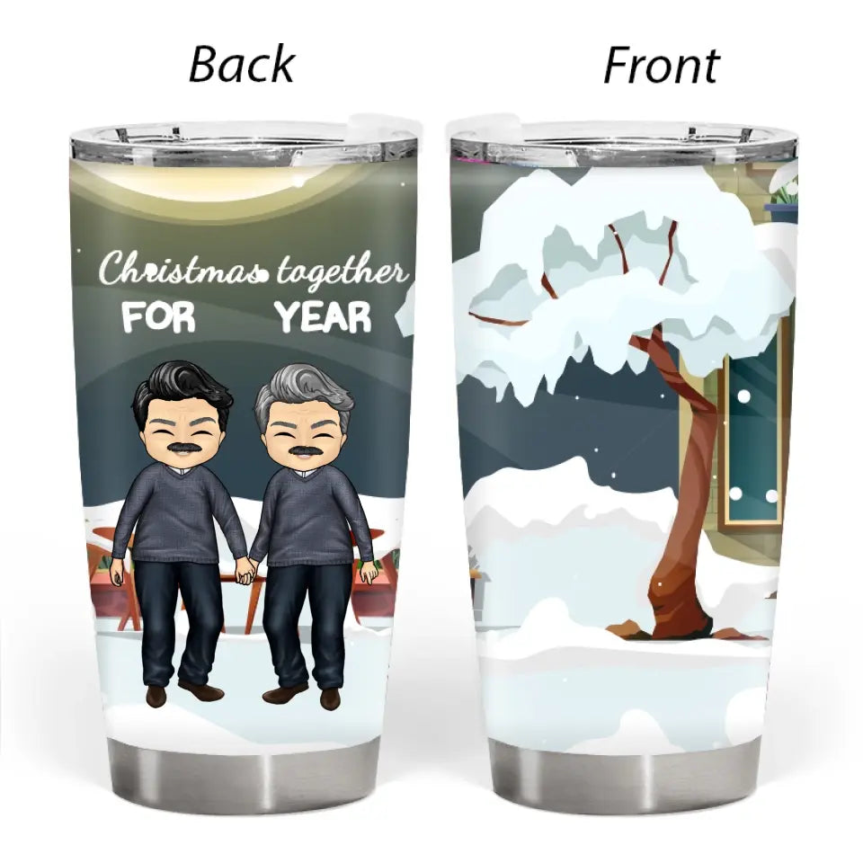 Old Couple Annoying Each Other  Custom Tumbler - Gift For Couple