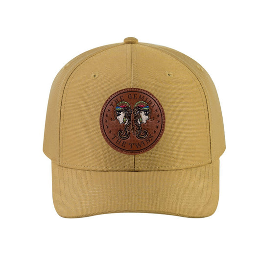 Gemini Zodiac V2 6-Panel Baseball Cap with Khaki front and Khaki back