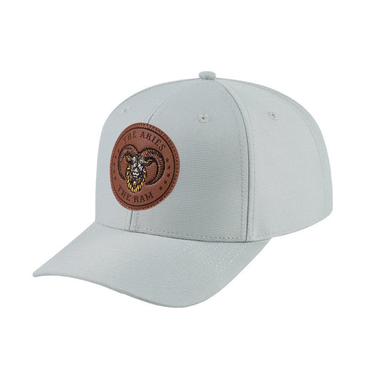 Aries Zodiac V2 6-Panel Baseball Cap with Light Grey front and Light Grey back