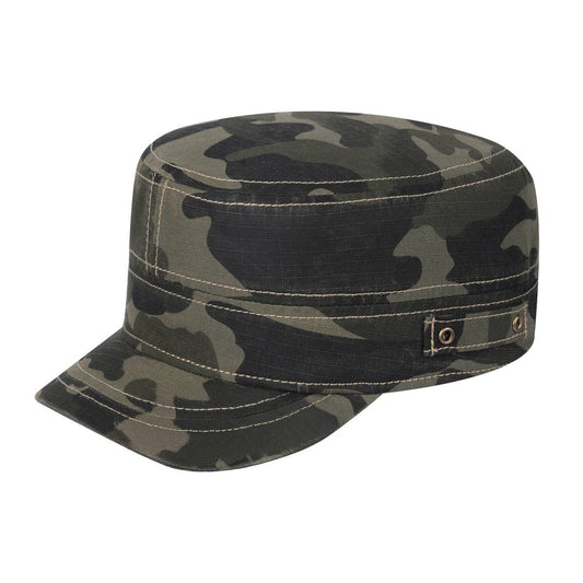 Blank Military Hat with Green Camo front and Green Camo back