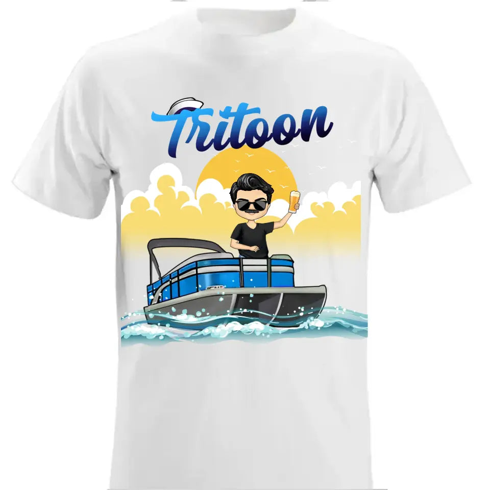 Boating Pontoon Captain Personalized T Shirts - Gifts for Beach Lovers