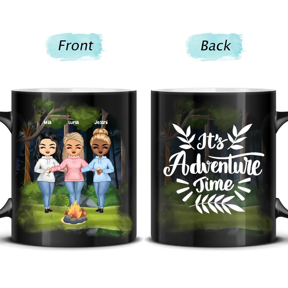 It's Adventure Time - Sibling BFF Bestie Gift - Custom Black Mug