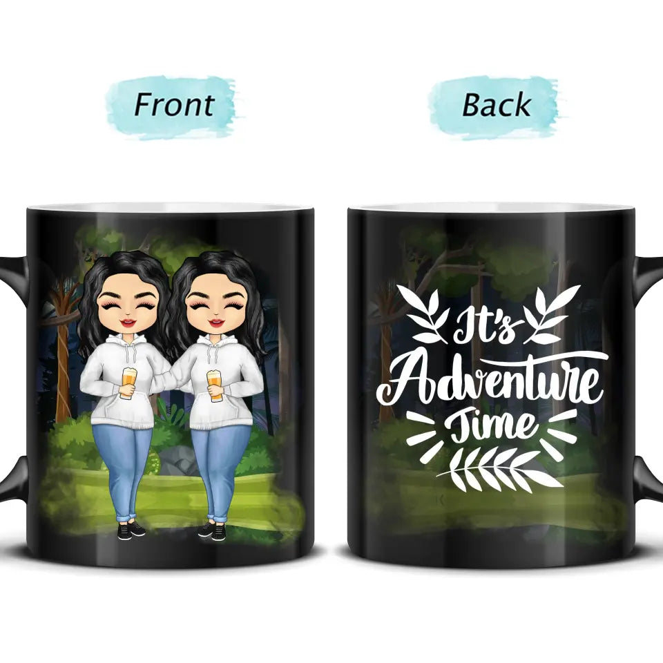 It's Adventure Time - Sibling BFF Bestie Gift - Custom Black Mug