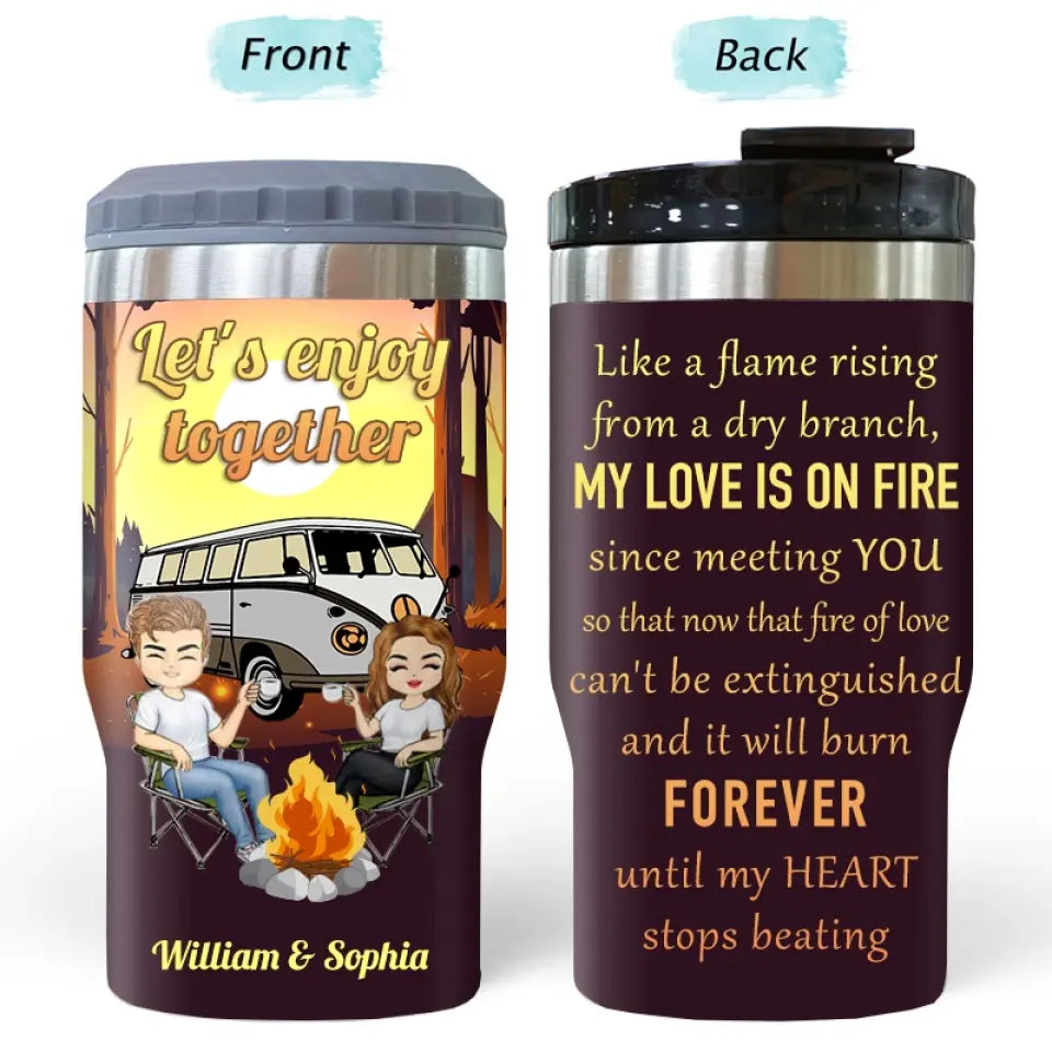 Enjoy Together with Husband, Wife - Custom Triple 3 In 1 Can Cooler