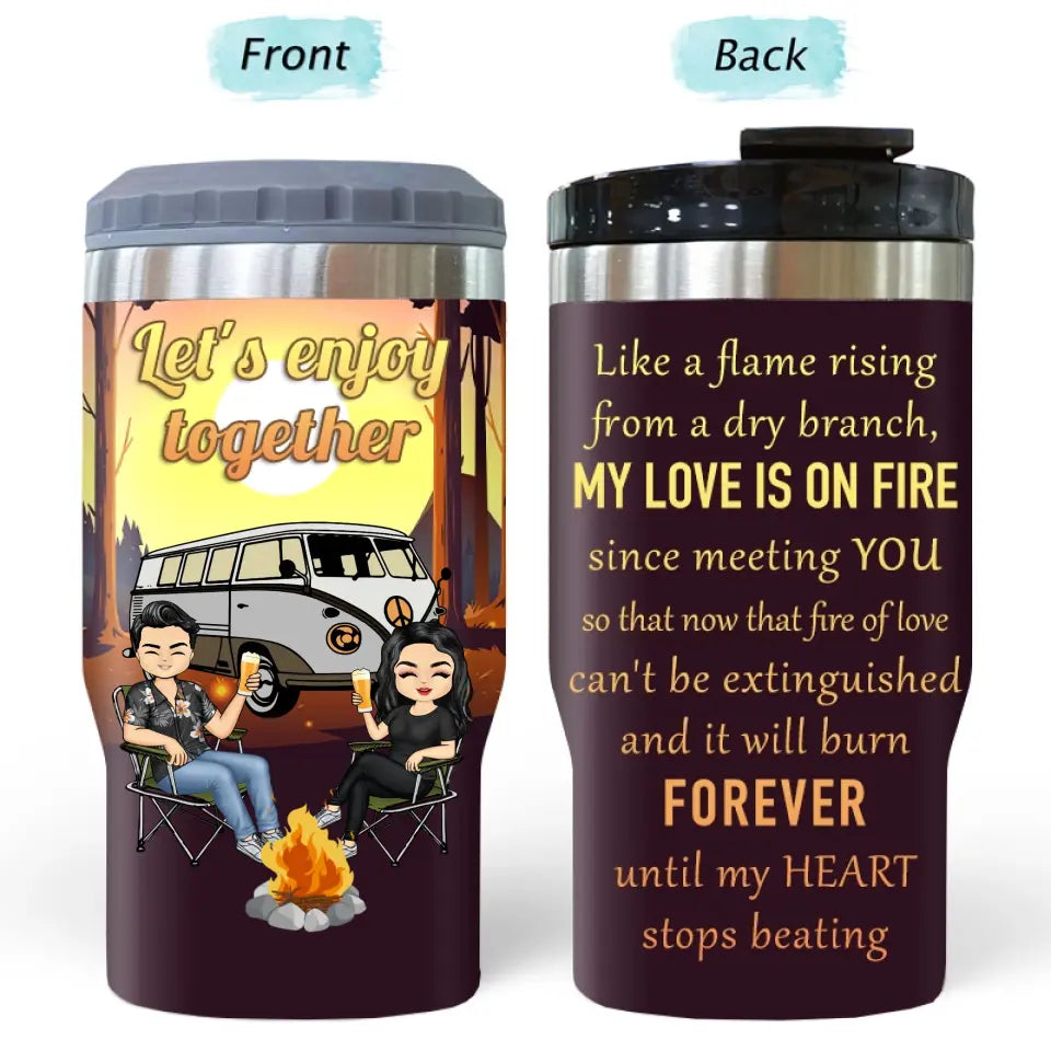 Enjoy Together with Husband, Wife - Custom Triple 3 In 1 Can Cooler