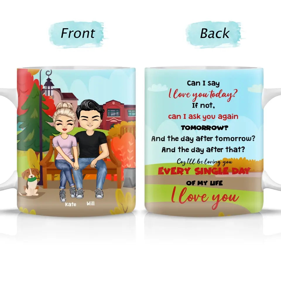 I Love You Forever - Custom White Edge-to-Edge Mug - Gift For Couple