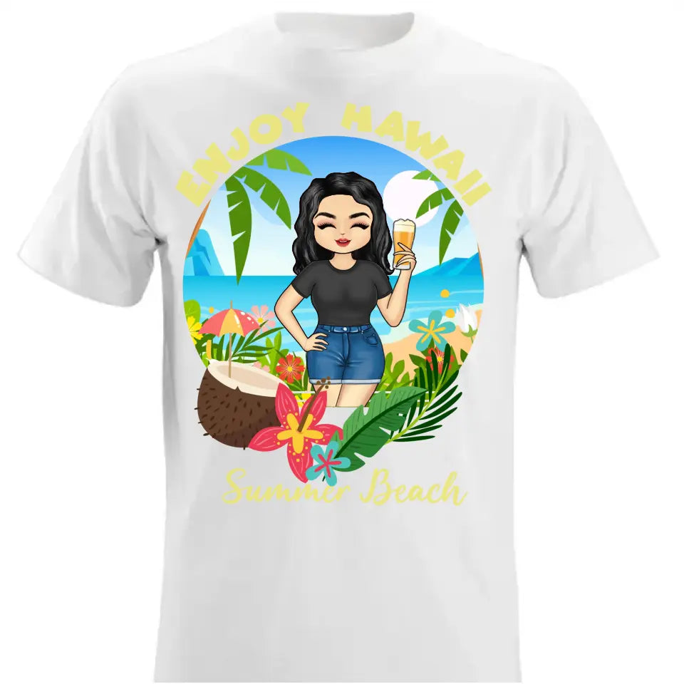 Enjoy Hawaii Summer Beach - Gift For Beach Lover - Custom T Shirt