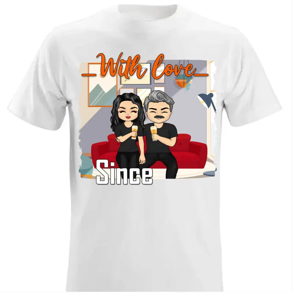 With Love - Gift For Couples , Best Gift- Personalized T Shirt