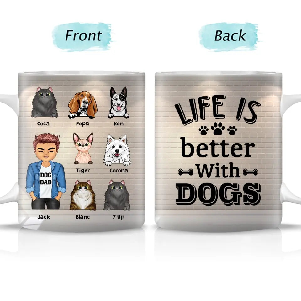 Like Is Better With Dog - Dog Lovers Gift - Custom White Mug