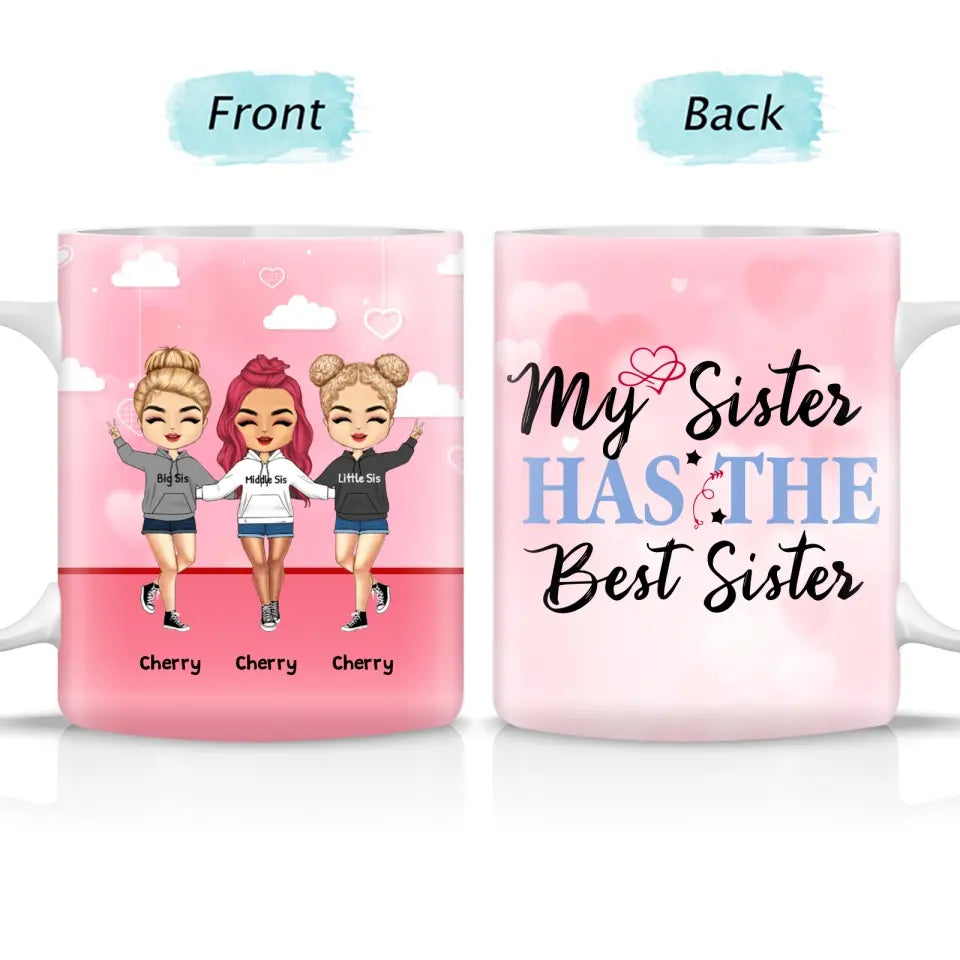 My Sister Has The Best Sister - Gift For Sisters -Custom White Mug