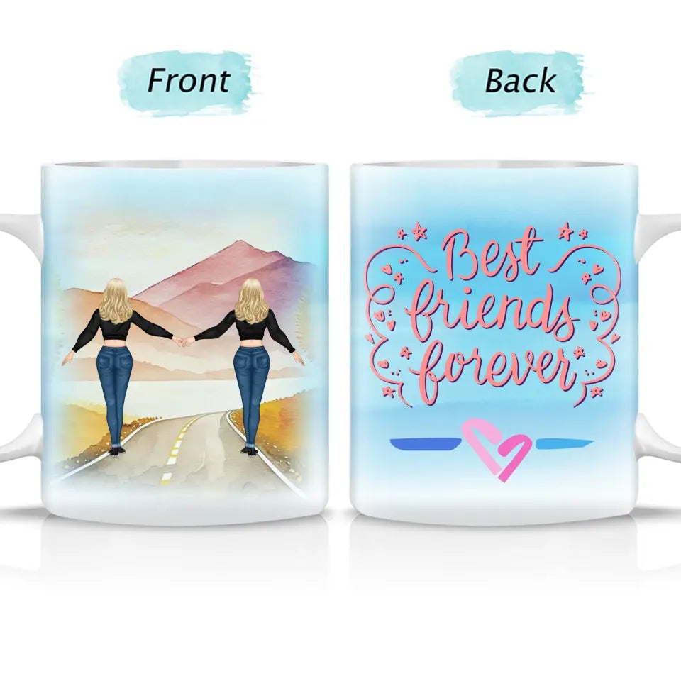 Best Friend Forever - Gift For Besties - Personalized White Mug