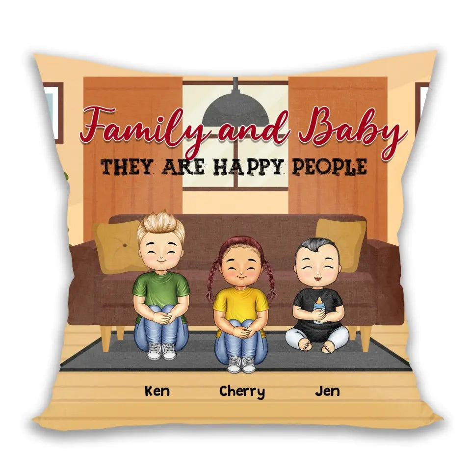 Family And Baby - Loving Gift For Family - Personalized Pillow