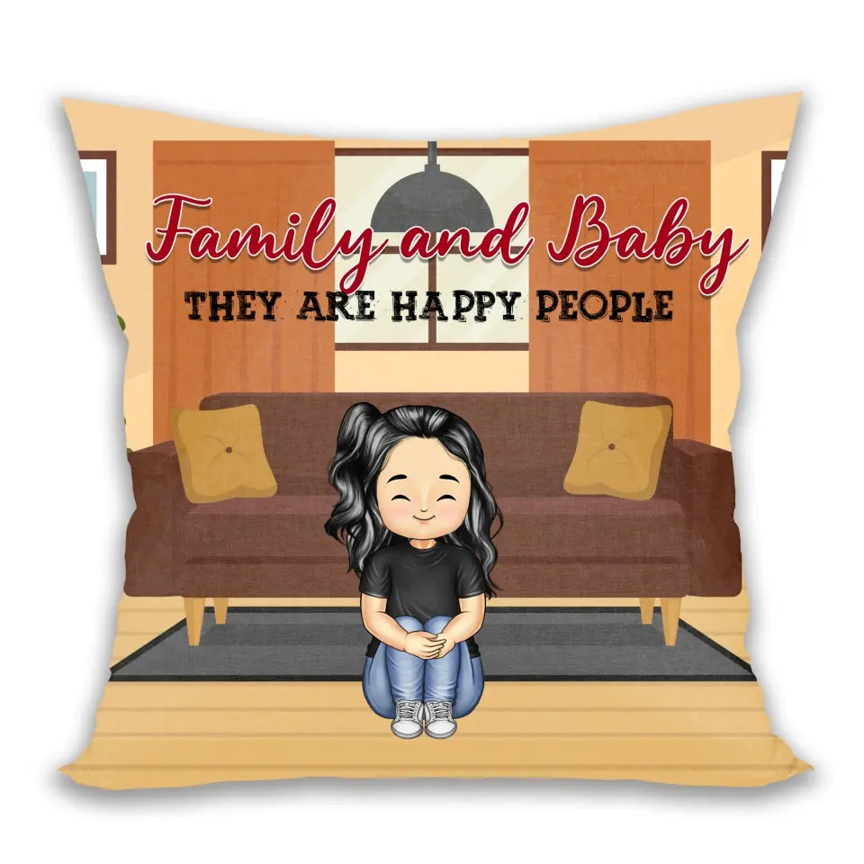 Family And Baby - Loving Gift For Family - Personalized Pillow