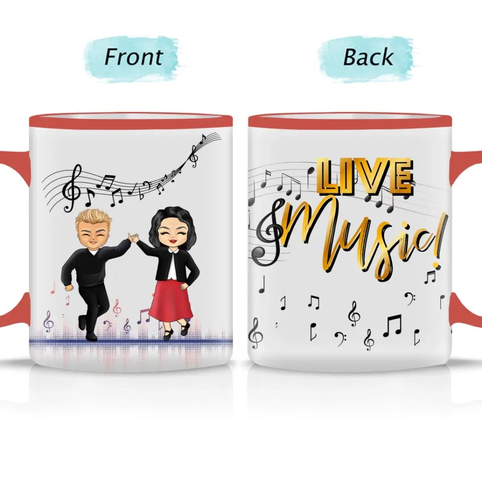Live Music With Husband, Wife - Gift For Couples - Custom Accent Mug