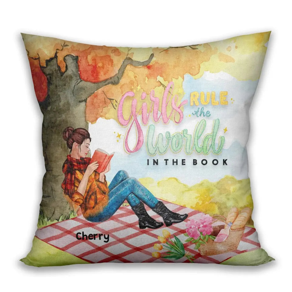A Girl Who Loves Reading Girl Books - Custom Pillow- Best Gift