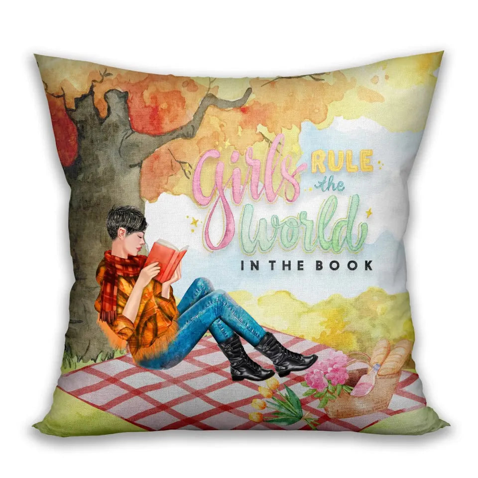 A Girl Who Loves Reading Girl Books - Custom Pillow- Best Gift