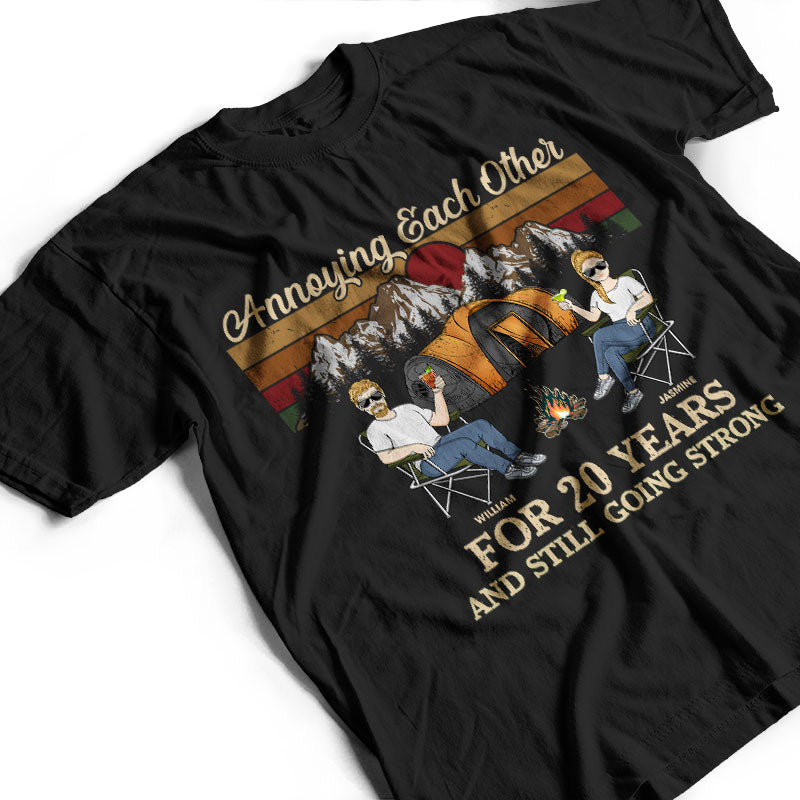 Camping Couple Annoying Each Other - Gift For Couple - Personalized Custom T Shirt