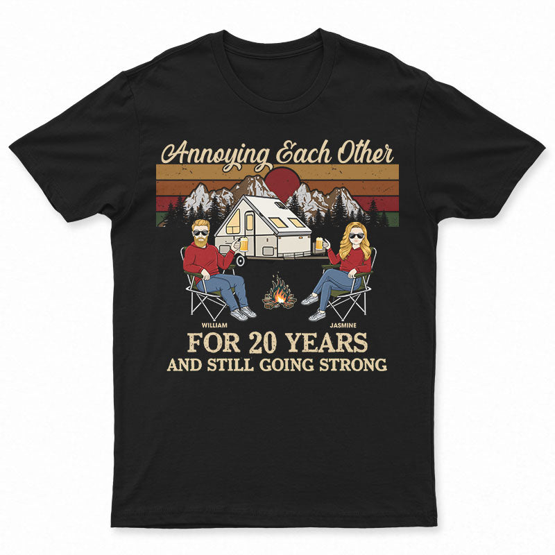 Camping Couple Annoying Each Other - Gift For Couple - Personalized Custom T Shirt