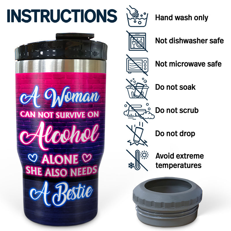 A Woman Can Not Survive - Gift For Besties - Personalized Custom Triple 3 In 1 Can Cooler