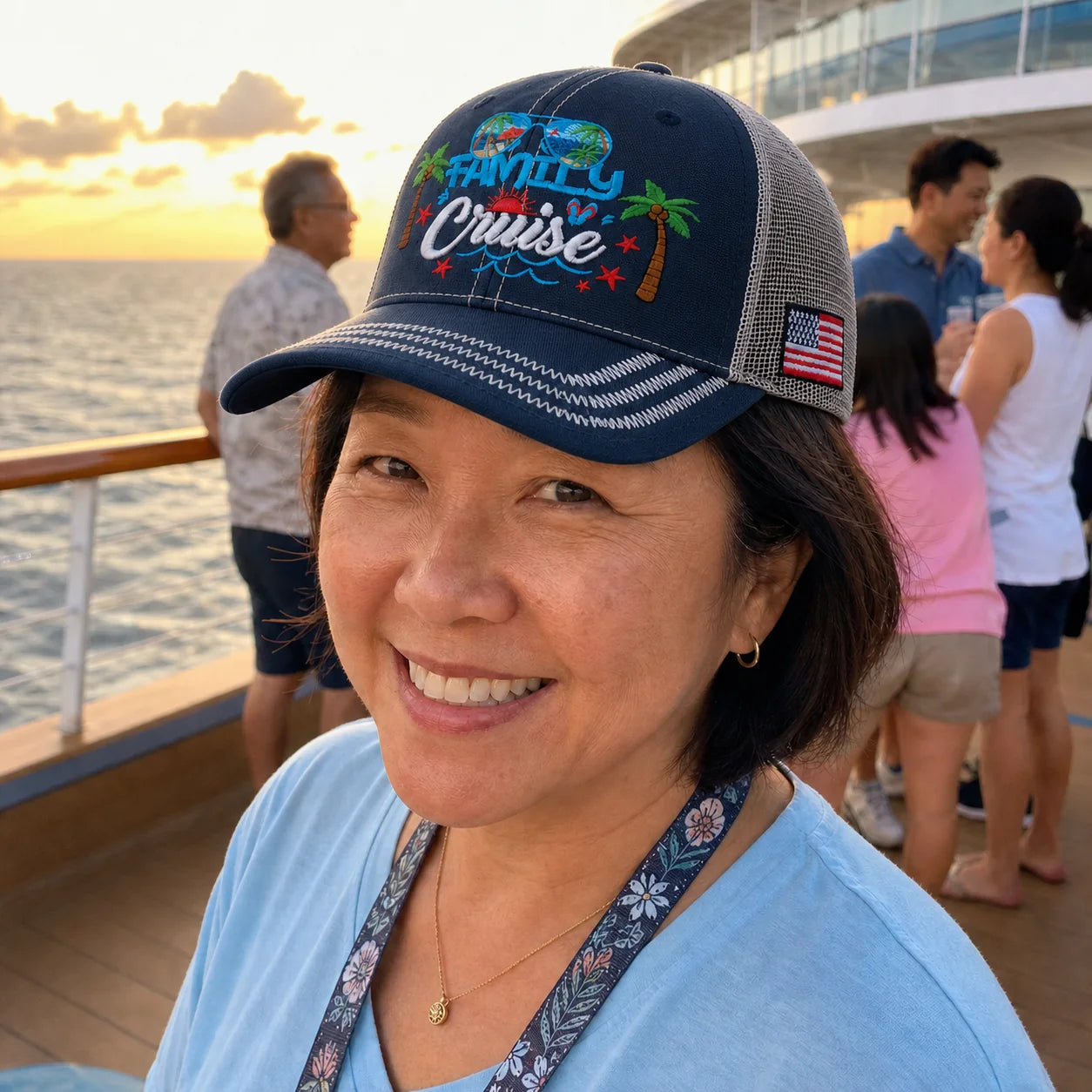 Styling preview: Family Cruise, Traveling 6-Panel Trucker Hat
