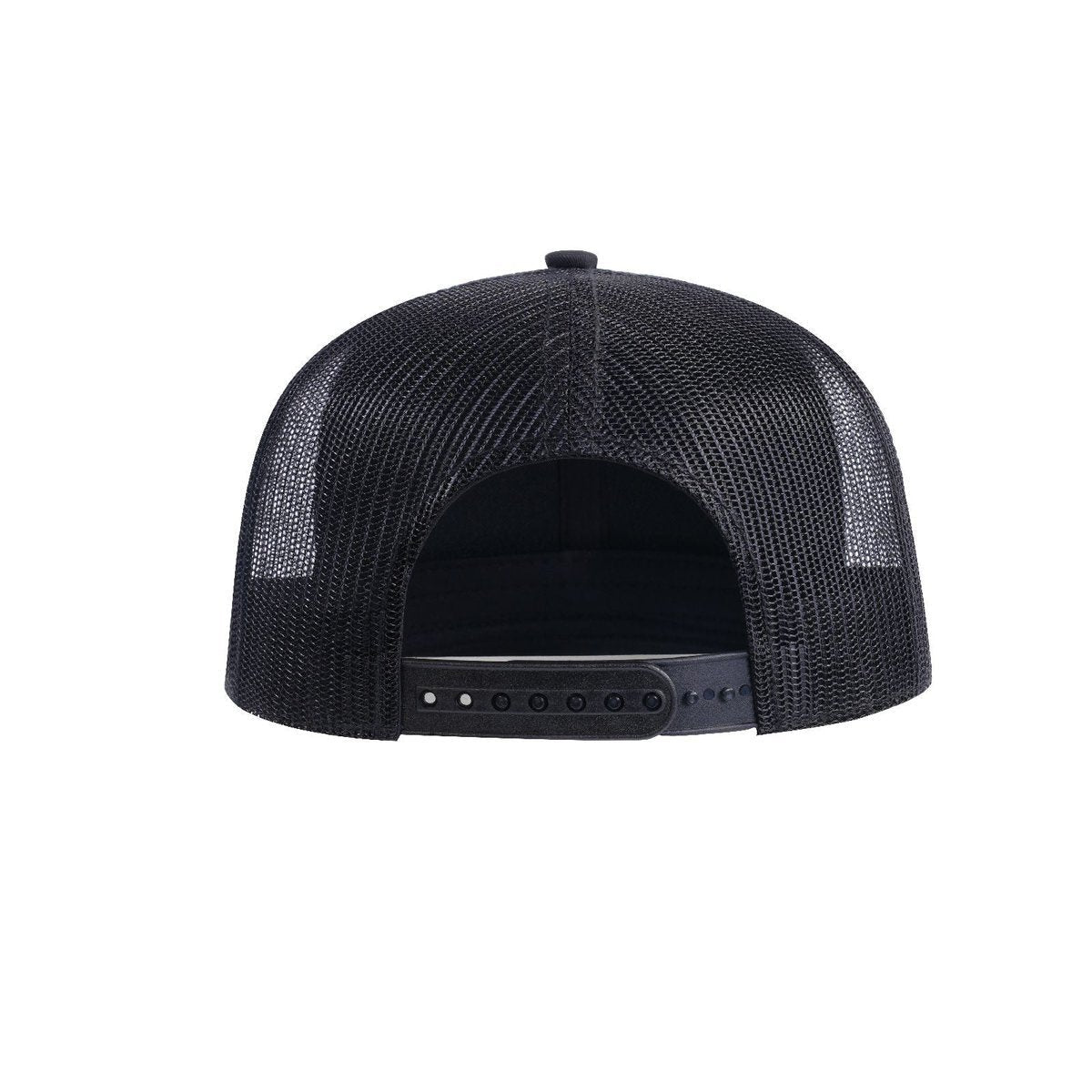 Unisex Blank, 6-Panel Trucker Hat, Black, Adjustable Fit