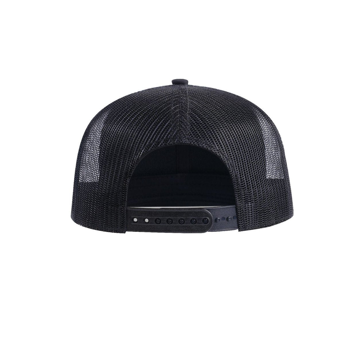 Unisex Blank, 6-Panel Trucker Hat, Black, Adjustable Fit