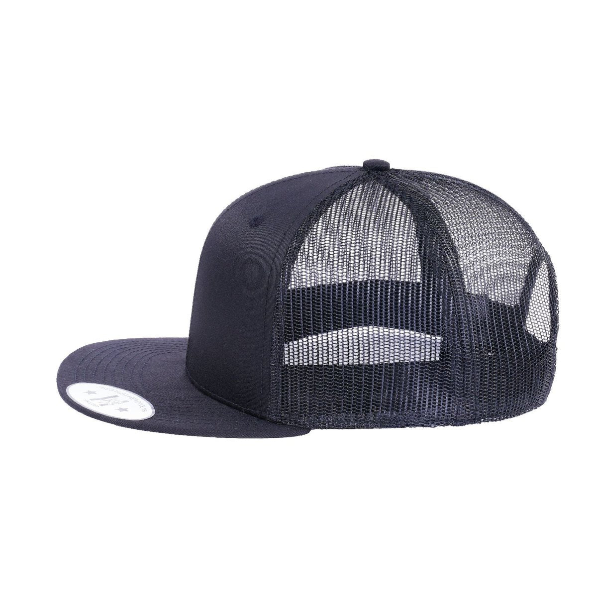 Blank 6-Panel Snapback Flat Bill Trucker Hat