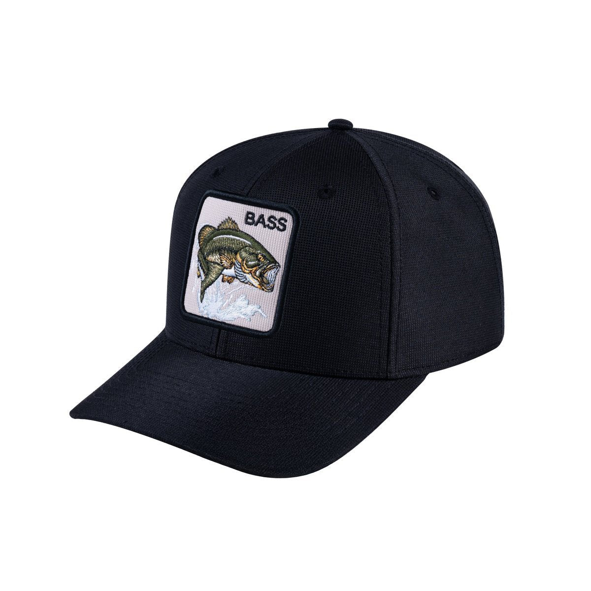 Unisex V2 Embroidered The Bass, 6-Panel Baseball Cap, Black/Black, Adjustable Fit