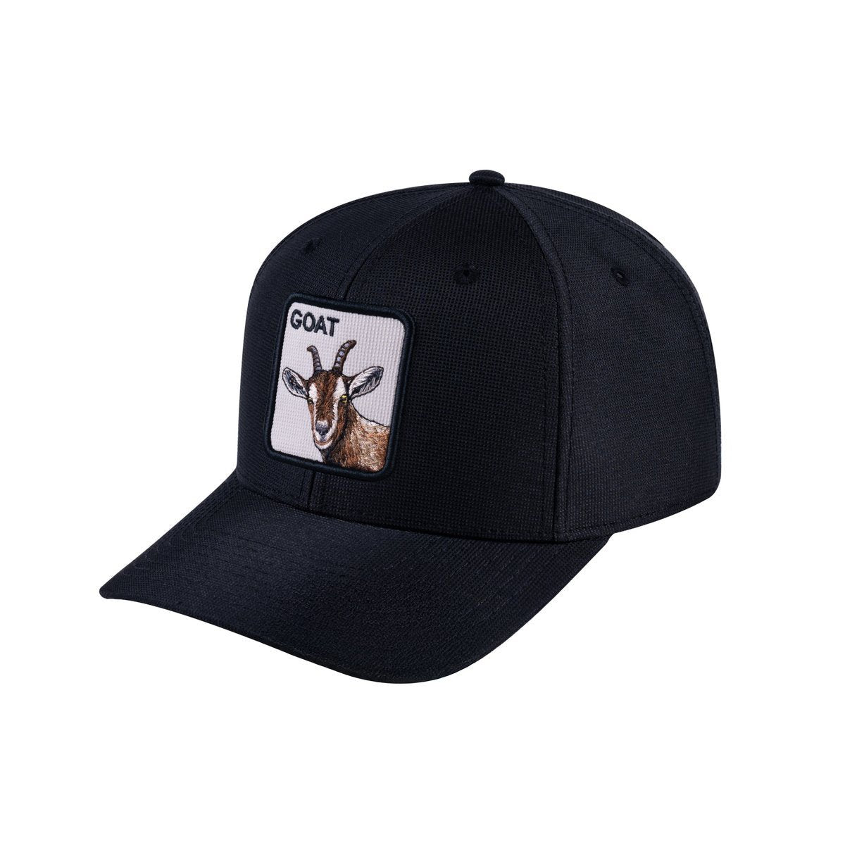 Unisex V2 Embroidered The Goat, 6-Panel Baseball Cap, Black/Black, Adjustable Fit