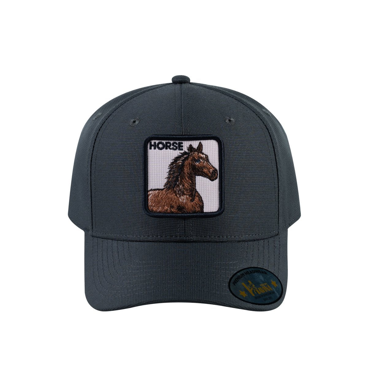 Unisex V2 Embroidered The Horse, 6-Panel Baseball Cap, Dark Grey/Dark Grey, Adjustable Fit