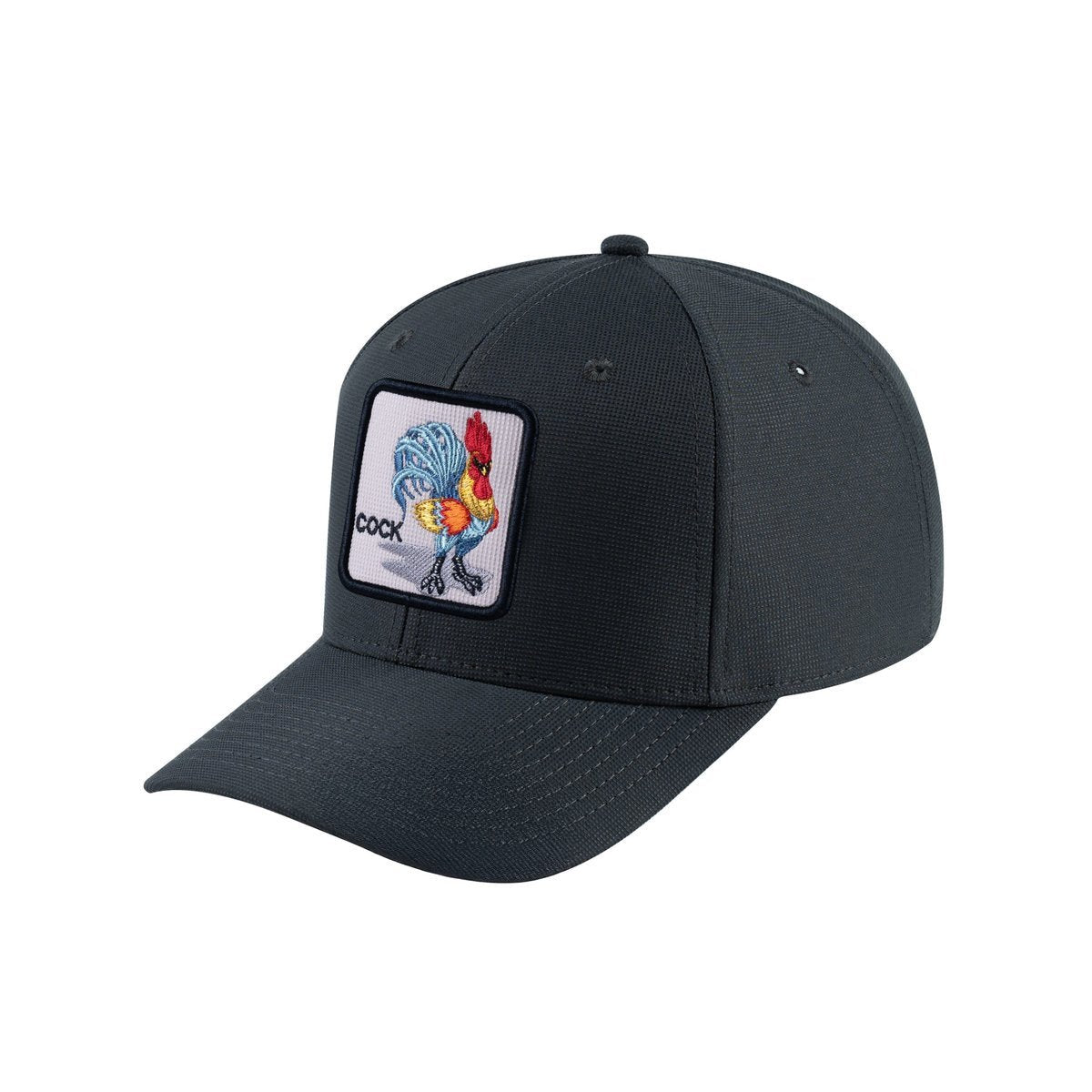 Unisex V2 Embroidered The Chicken, 6-Panel Baseball Cap, Dark Grey/Dark Grey, Adjustable Fit