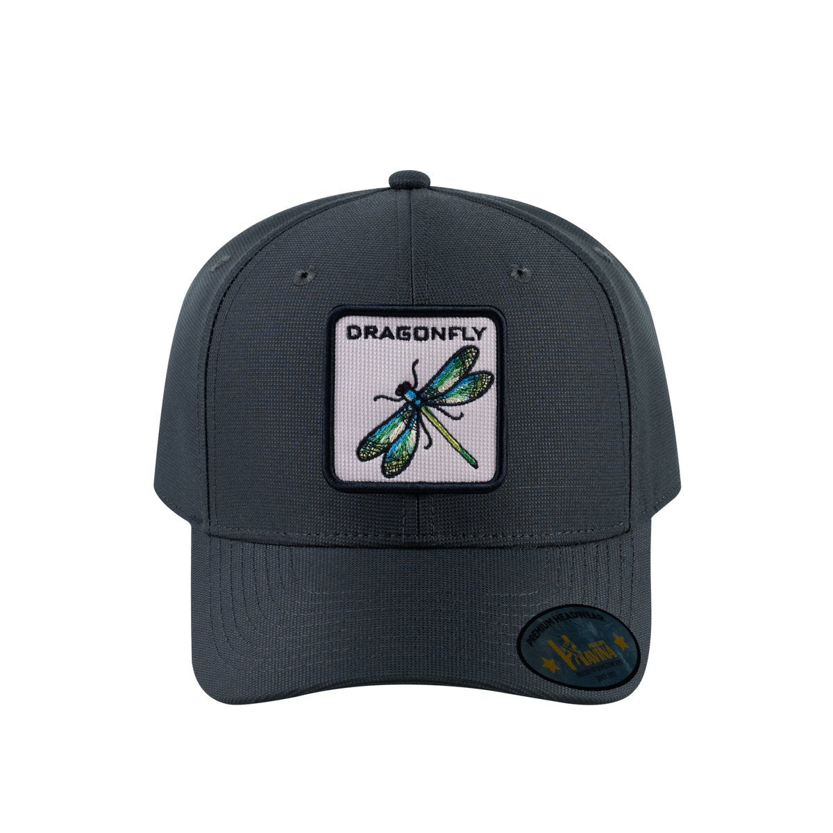 Unisex V2 Embroidered The Dragonfly, 6-Panel Baseball Cap, Dark Grey/Dark Grey, Adjustable Fit