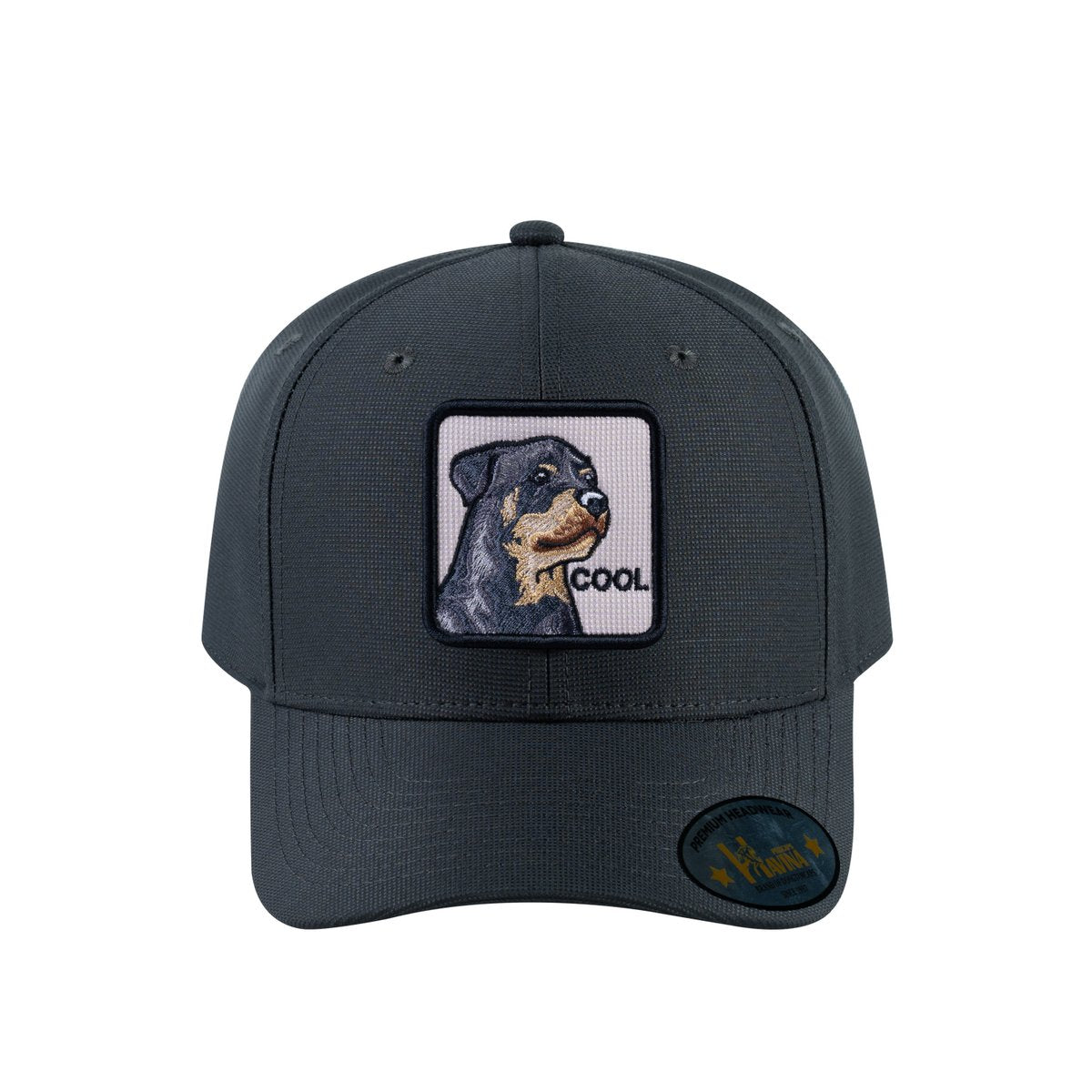 Unisex V2 Embroidered The Dog, 6-Panel Baseball Cap, Dark Grey/Dark Grey, Adjustable Fit