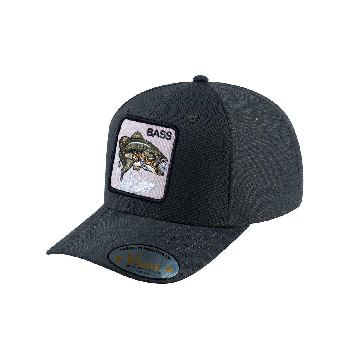 Unisex V2 Embroidered The Bass, 6-Panel Baseball Cap, Dark Grey/Dark Grey, Adjustable Fit