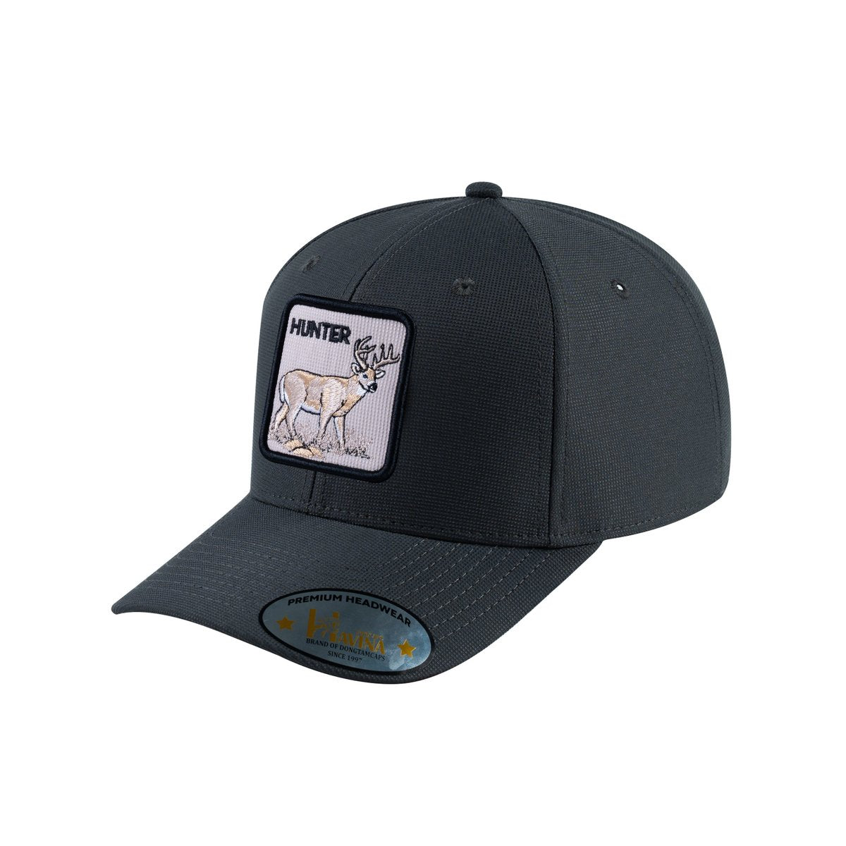 Unisex V2 Embroidered The Hunter, 6-Panel Baseball Cap, Dark Grey/Dark Grey, Adjustable Fit