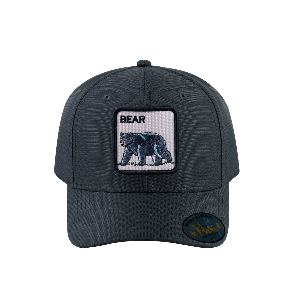Unisex V2 Embroidered The Bear V2, 6-Panel Baseball Cap, Dark Grey/Dark Grey, Adjustable Fit