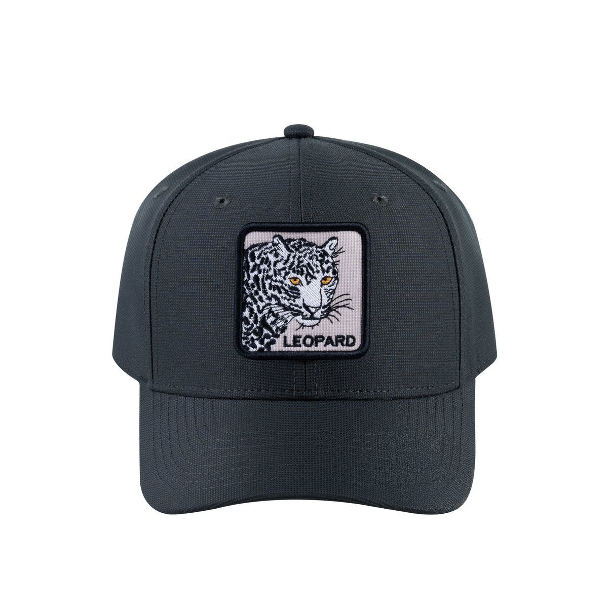 Unisex V2 Embroidered The Leopard, 6-Panel Baseball Cap, Dark Grey/Dark Grey, Adjustable Fit